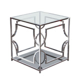 Avalon End Table w/ Clear Glass Top - Ornate Home