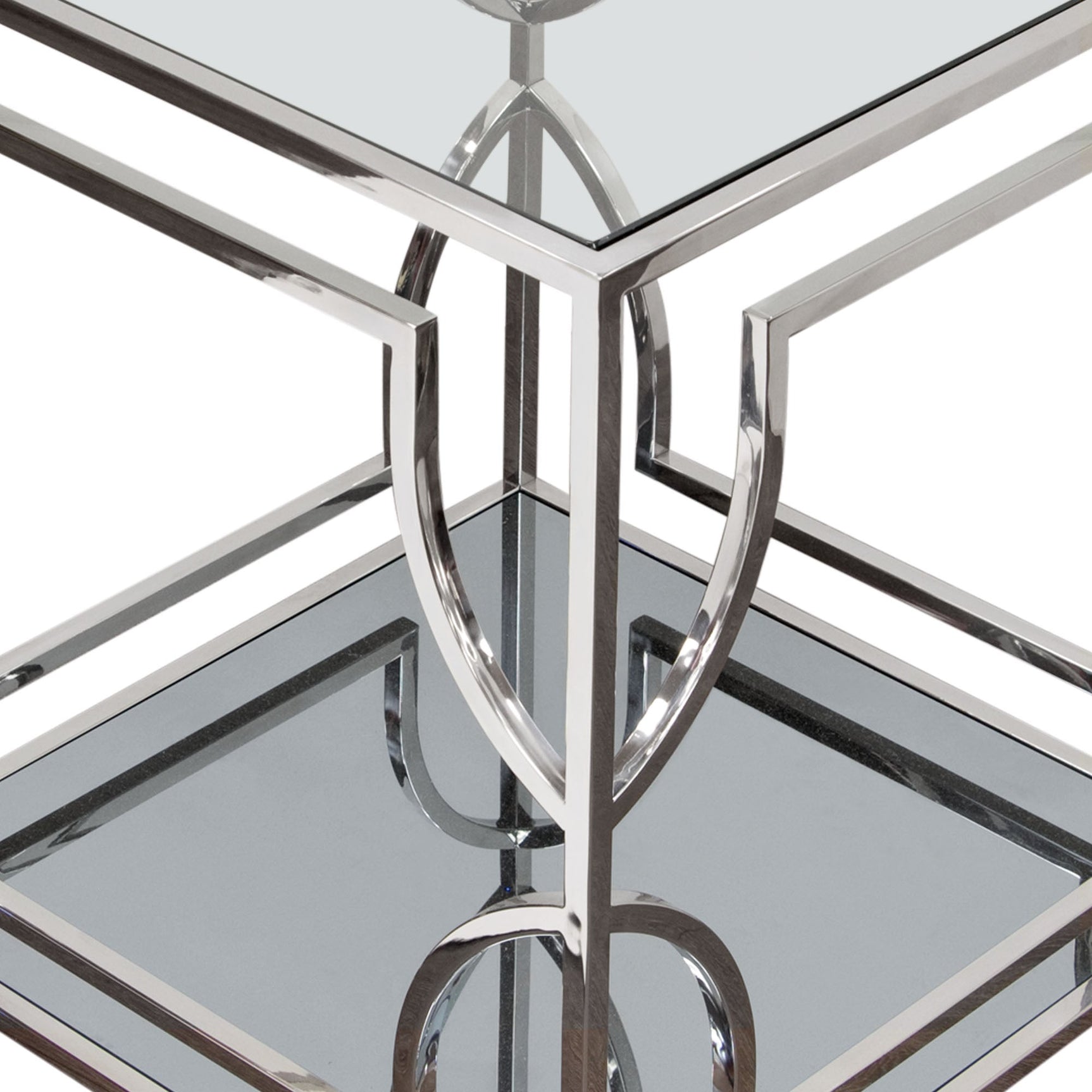 Avalon End Table w/ Clear Glass Top - Ornate Home