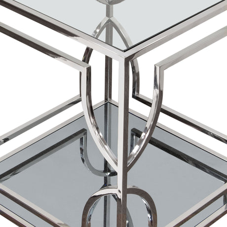 Avalon End Table w/ Clear Glass Top - Ornate Home