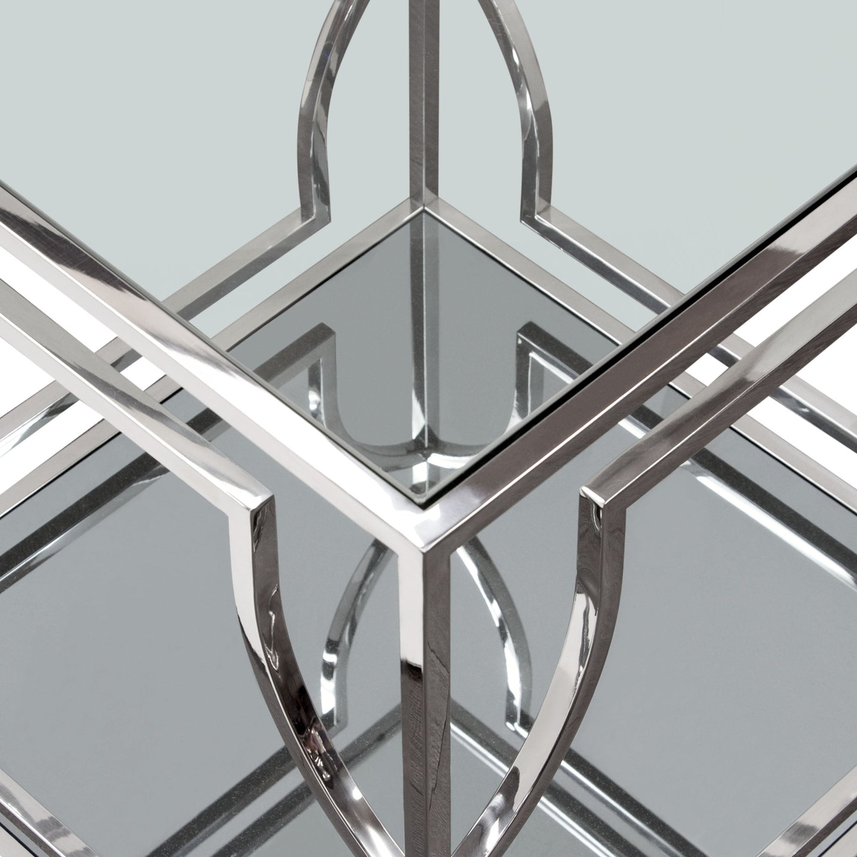 Avalon End Table w/ Clear Glass Top - Ornate Home