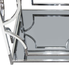 Avalon End Table w/ Clear Glass Top - Ornate Home