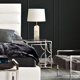 Avalon End Table w/ Clear Glass Top - Ornate Home