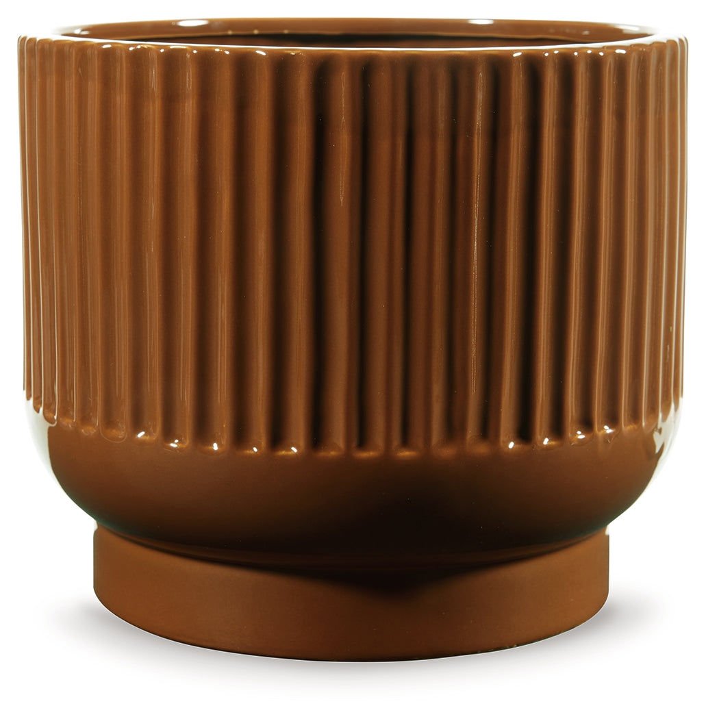 Avalyah Burnt Umber Short Vase - Ornate Home