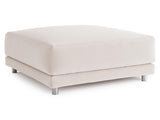 Avanni White/Cream Outdoor Ottoman - Ornate Home