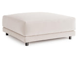 Avanni White/Cream Outdoor Ottoman - Ornate Home
