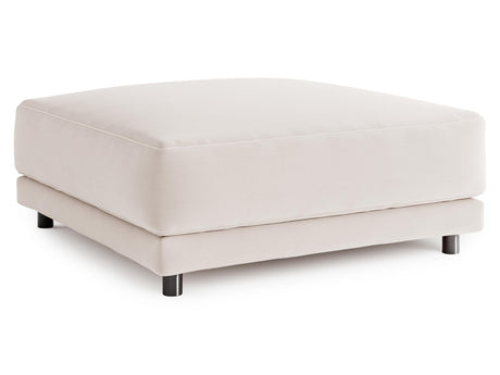 Avanni White/Cream Outdoor Ottoman - Ornate Home