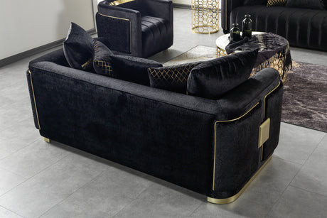 Avanos Black Loveseat - Ornate Home