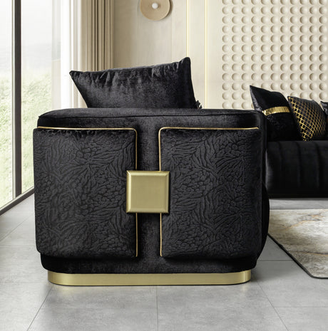 Avanos Black Loveseat - Ornate Home