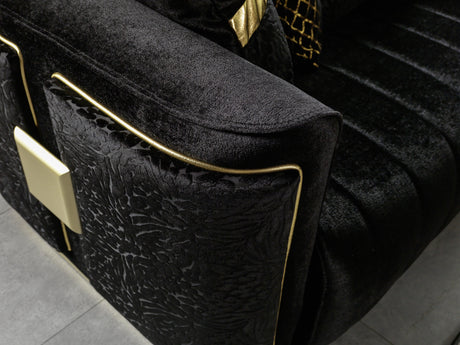 Avanos Black Loveseat - Ornate Home