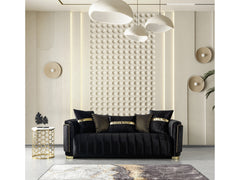 Avanos Black Loveseat - Ornate Home