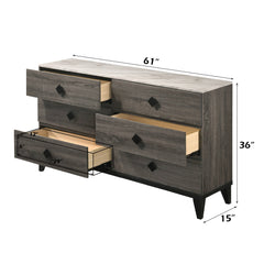 Avantika Faux Marble & Rustic Gray Oak Dresser - Ornate Home