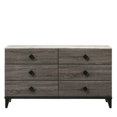 Avantika Faux Marble & Rustic Gray Oak Dresser - Ornate Home
