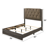 Avantika Rustic Gray Oak Eastern King Bed - Ornate Home