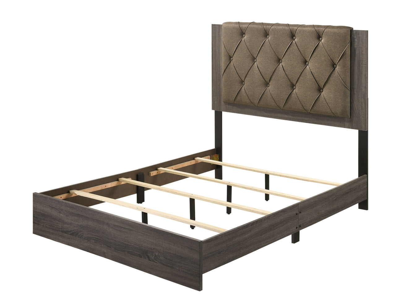 Avantika Rustic Gray Oak Eastern King Bed - Ornate Home