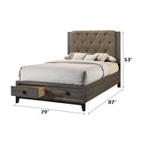 Avantika Rustic Gray Oak Eastern King Storage Bed - Ornate Home