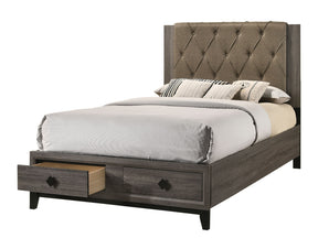 Avantika Rustic Gray Oak Eastern King Storage Bed - Ornate Home