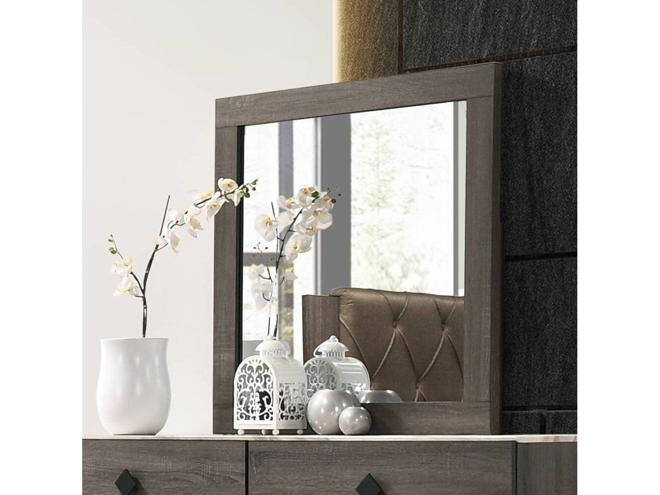 Avantika Rustic Gray Oak Mirror - Ornate Home