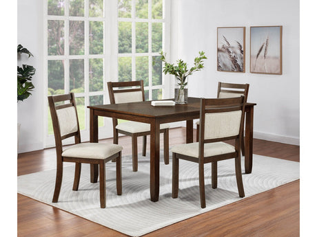 Avasa Cream/Brown 5-Piece Dinette Set - Ornate Home