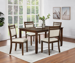 Avasa Cream/Brown 6-Piece Dining Set - Ornate Home