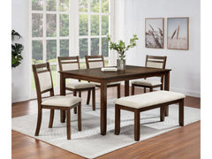 Avasa Cream/Brown 6-Piece Dining Set - Ornate Home
