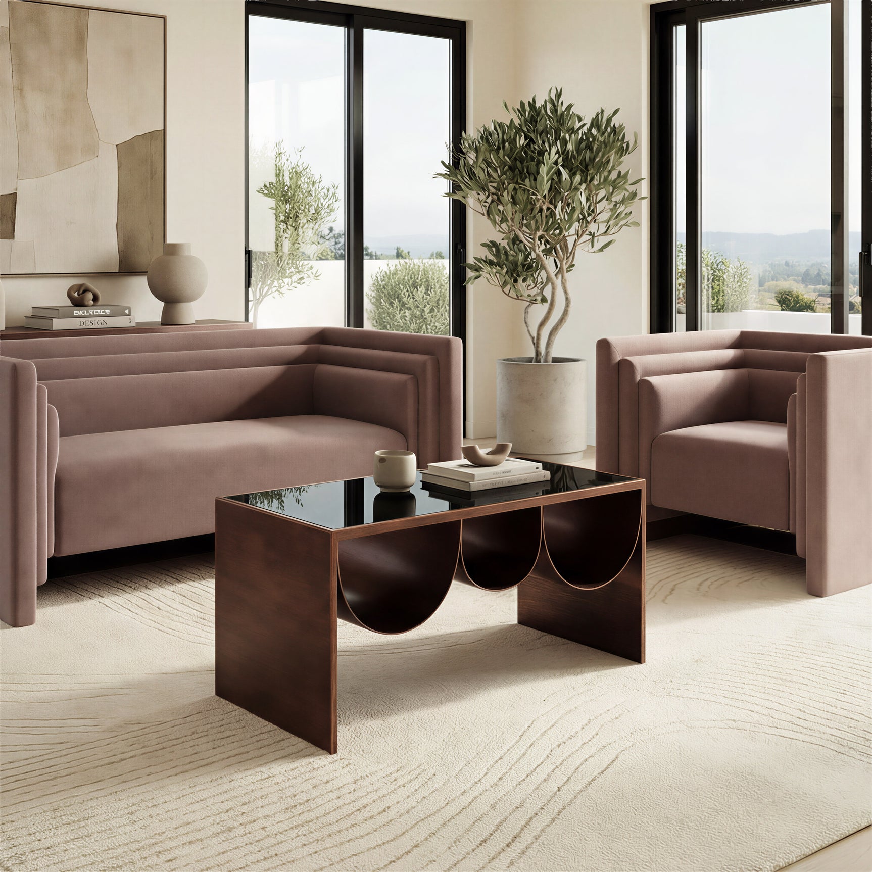 Aveiro Copper & Black Coffee Table - Ornate Home