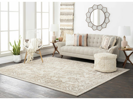 Aveley Beige Cotton Knitted Pouf - Ornate Home