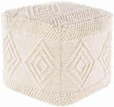 Aveley Beige Cotton Knitted Pouf - Ornate Home