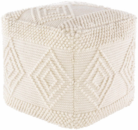 Aveley Beige Cotton Knitted Pouf - Ornate Home