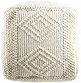 Aveley Beige Cotton Knitted Pouf - Ornate Home
