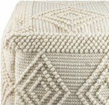 Aveley Beige Cotton Knitted Pouf - Ornate Home