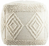 Aveley Beige Cotton Knitted Pouf - Ornate Home