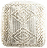 Aveley Beige Cotton Knitted Pouf - Ornate Home