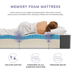 Aveline White 12" Memory Foam King Mattress - Ornate Home