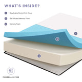 Aveline White 12" Memory Foam Twin Mattress - Ornate Home