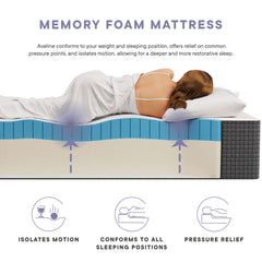 Aveline White 14" Memory Foam Queen Mattress - Ornate Home