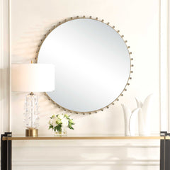 Avelyne Brass Round Mirror - Ornate Home