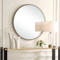 Avelyne Brass Round Mirror - Ornate Home