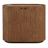 Aven Walnut 36 Inch Chiseled Curved Wood 2 Door Accent Cabinet