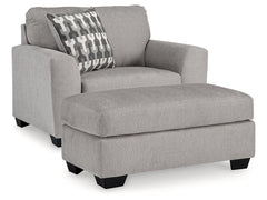 Avenal Park Flannel Oversized Chair & Ottoman - Ornate Home