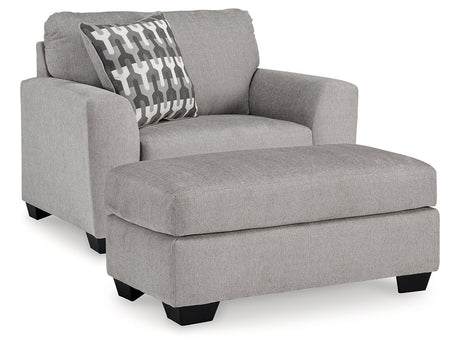 Avenal Park Flannel Oversized Chair & Ottoman - Ornate Home