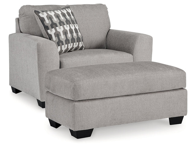 Avenal Park Flannel Oversized Chair & Ottoman - Ornate Home