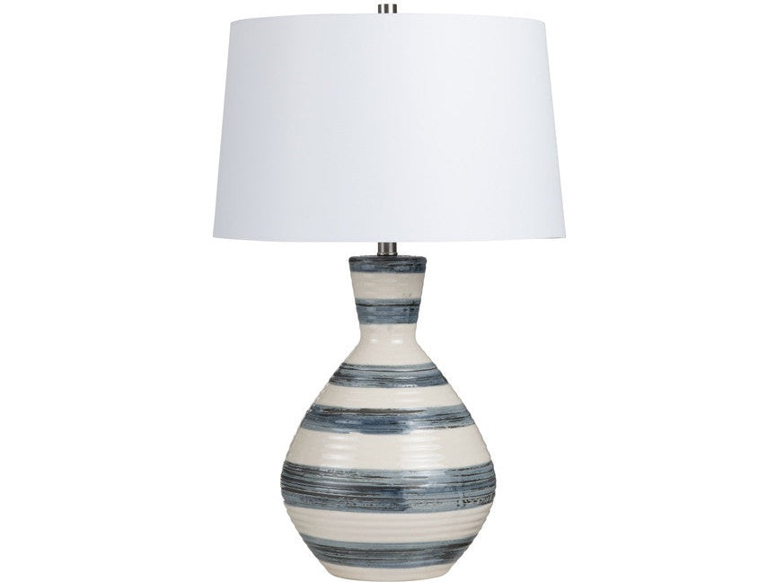 Avent Cream/Blue Table Lamp - Ornate Home