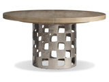 Aventura Frosted Nickel/Marcona Dining Table - Ornate Home