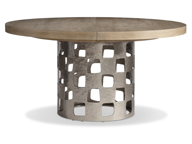 Aventura Frosted Nickel/Marcona Dining Table - Ornate Home