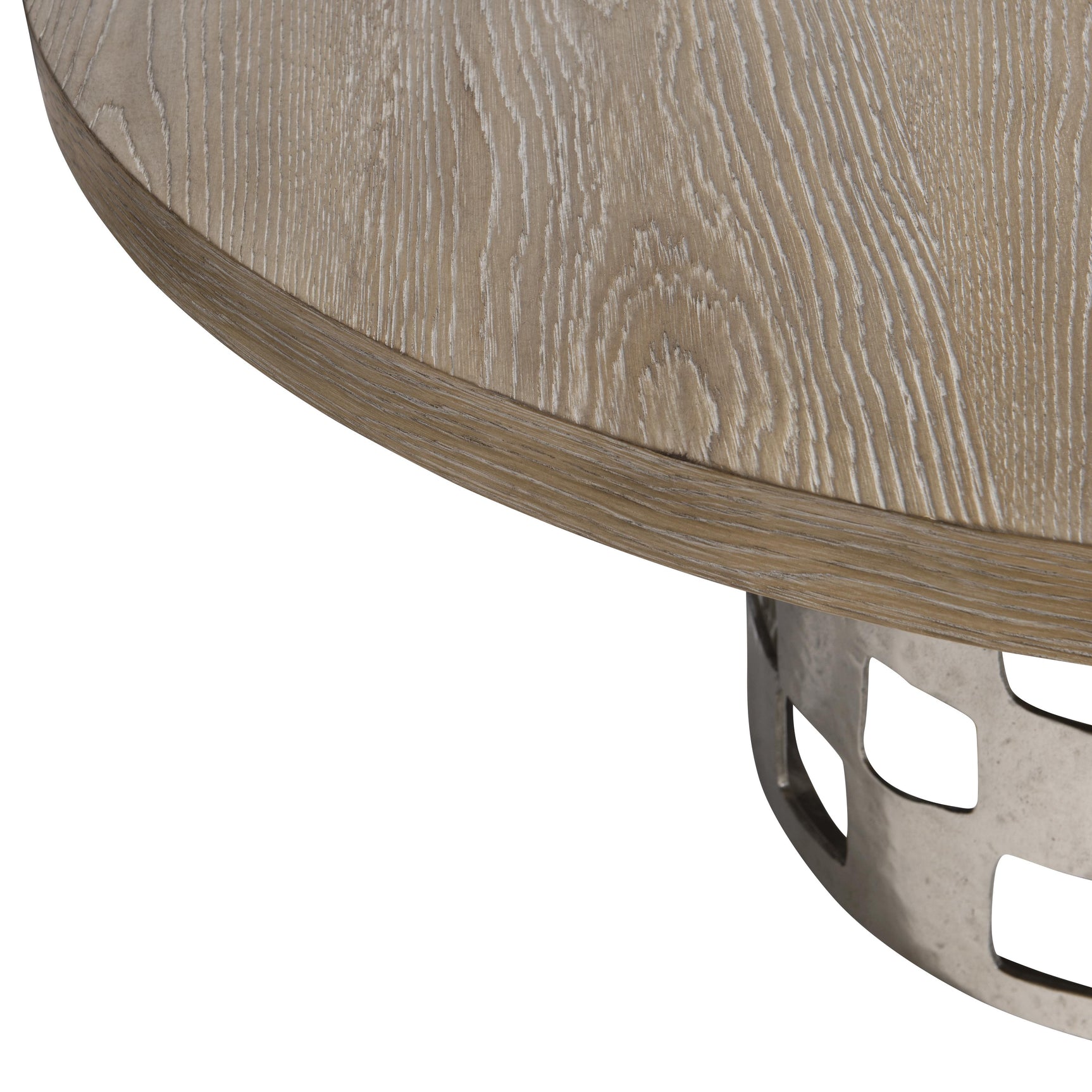 Aventura Frosted Nickel/Marcona Dining Table - Ornate Home