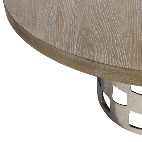 Aventura Frosted Nickel/Marcona Dining Table - Ornate Home