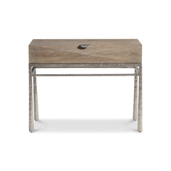 Aventura Frosted Nickel/Marcona Nightstand - Ornate Home