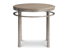 Aventura Frosted Nickel/Marcona Side Table - Ornate Home