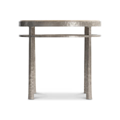 Aventura Frosted Nickel/Marcona Side Table - Ornate Home