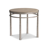 Aventura Frosted Nickel/Marcona Side Table - Ornate Home